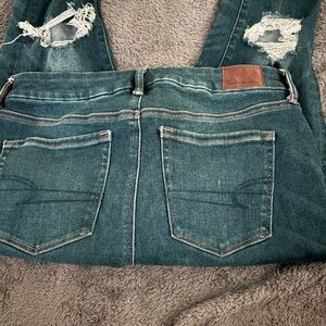 Women's Distressed Blue Jeans